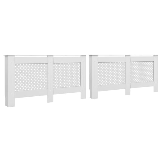 vidaXL Radiator Covers 2 pcs White 152x19x81.5 cm MDF