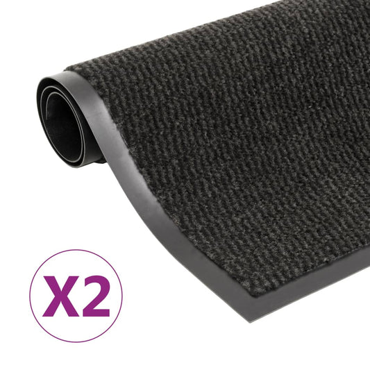 vidaXL Dust Control Mats 2 pcs Rectangular Tufted 120x180 cm Black