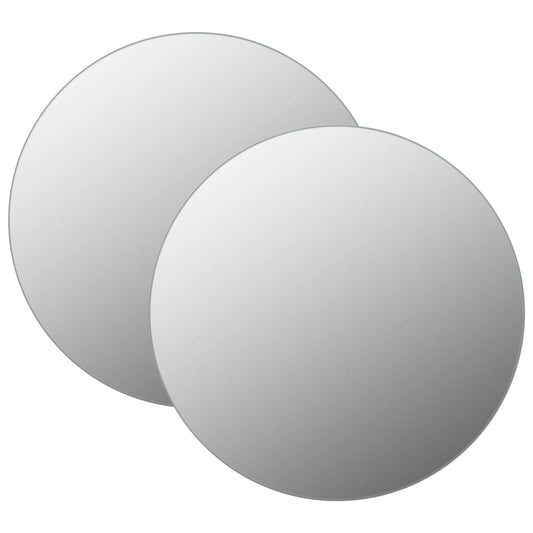 vidaXL Wall Mirrors 2 pcs 70 cm Round Glass