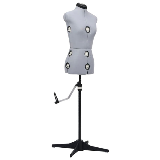 vidaXL Adjustable Dress Form Female Grey S Size 33-40