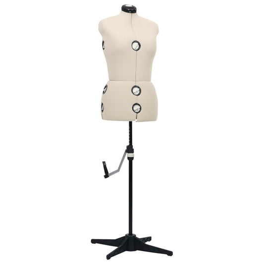 vidaXL Adjustable Dress Form Female Cream M Size 40-46