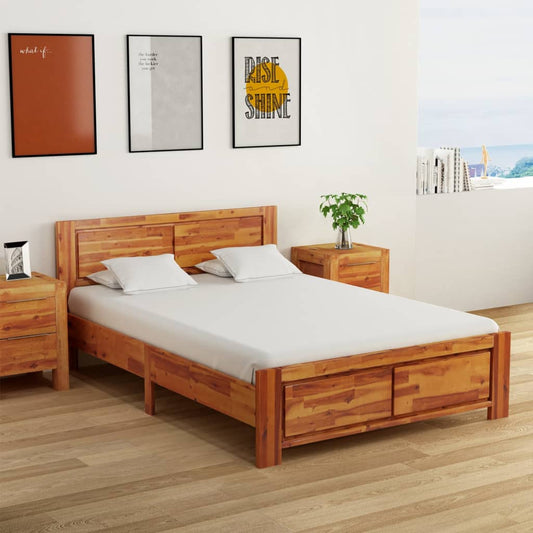 vidaXL Bed Frame Solid Acacia Wood 140x200 cm