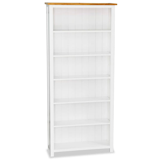 vidaXL 6-Tier Bookcase 80x22.5x170 cm Solid Oak Wood