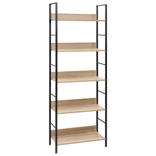 vidaXL 5-Layer Book Shelf Oak 60x27.6x158.5 cm Engineered Wood