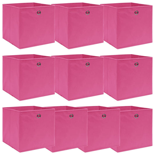 vidaXL Storage Boxes 10 pcs Pink 32x32x32 cm Fabric