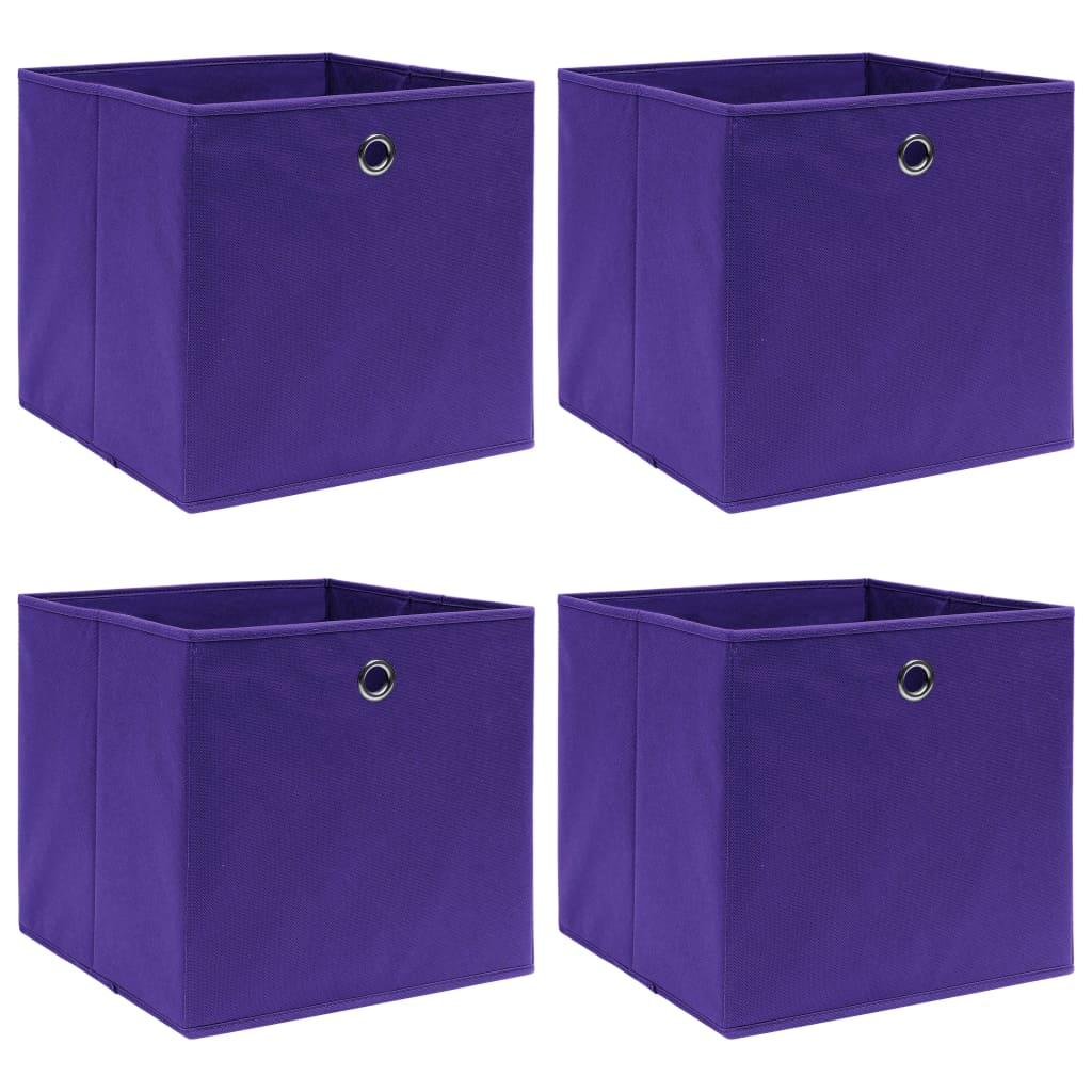 vidaXL Storage Boxes 4 pcs Purple 32x32x32 cm Fabric