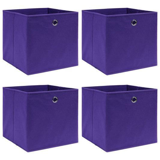 vidaXL Storage Boxes 4 pcs Purple 32x32x32 cm Fabric