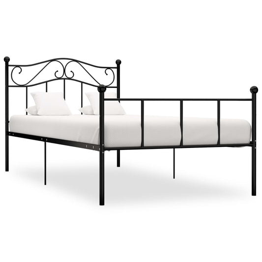 vidaXL Bed Frame Black Metal 90x200 cm