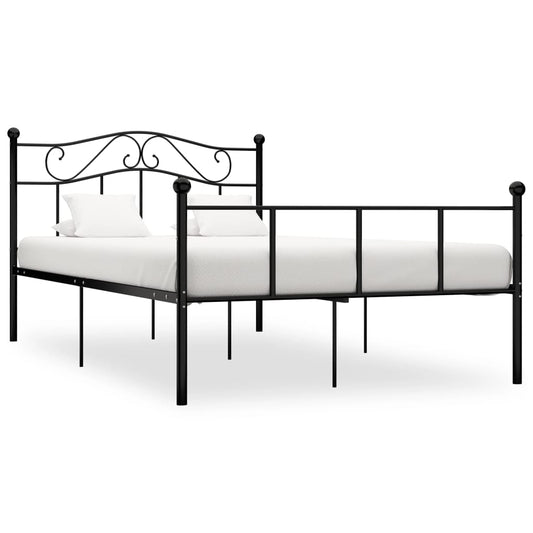 vidaXL Bed Frame Black Metal 160x200 cm