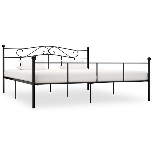 vidaXL Bed Frame Black Metal 180x200 cm 6FT Super King