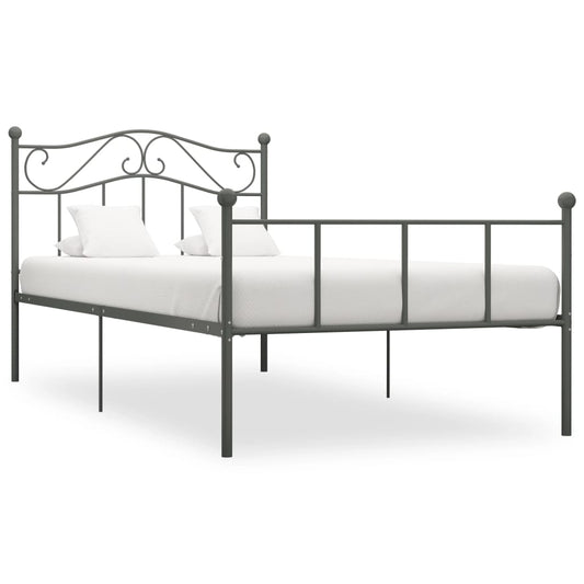 vidaXL Bed Frame Grey Metal 100x200 cm