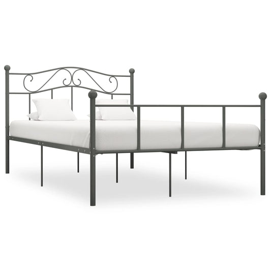 vidaXL Bed Frame Grey Metal 140x200 cm
