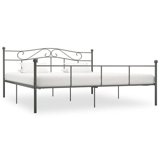 vidaXL Bed Frame Grey Metal 180x200 cm 6FT Super King