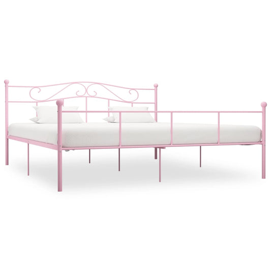 vidaXL Bed Frame Pink Metal 180x200 cm 6FT Super King
