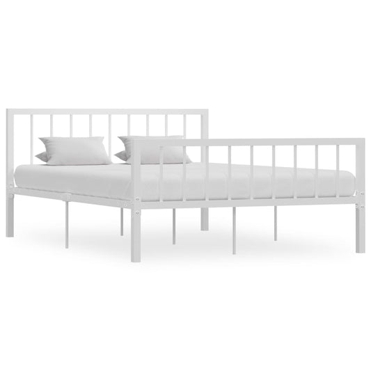 vidaXL Bed Frame White Metal 140x200 cm