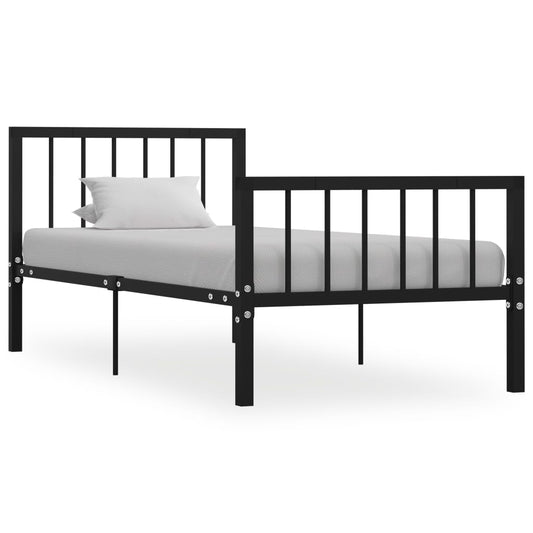 vidaXL Bed Frame Black Metal 90x200 cm