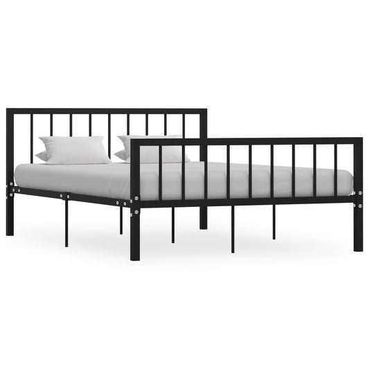 vidaXL Bed Frame Black Metal 140x200 cm