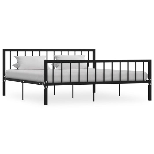 vidaXL Bed Frame Black Metal 180x200 cm 6FT Super King