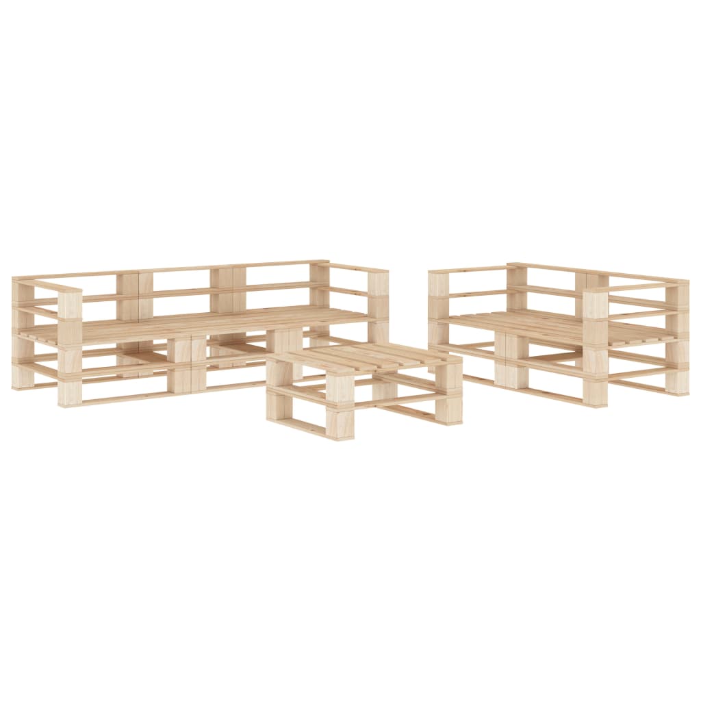 vidaXL 6 Piece Garden Pallets Lounge Set Wood
