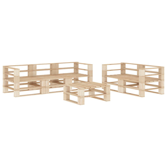 vidaXL 6 Piece Garden Pallets Lounge Set Wood
