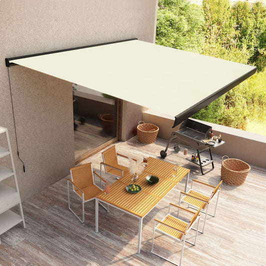 vidaXL Manual Cassette Awning 400x300 cm Cream