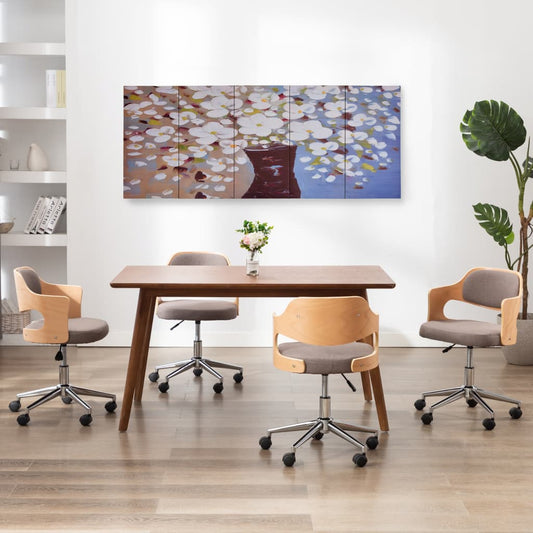 vidaXL Canvas Wall Print Set Flowers in a Vase Multicolour 200x80 cm