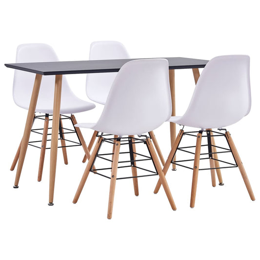 vidaXL 5 Piece Dining Set Plastic White
