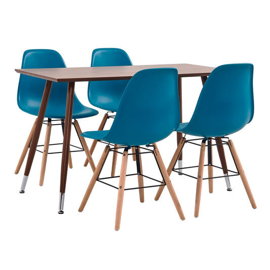 vidaXL 5 Piece Dining Set Plastic Turquoise