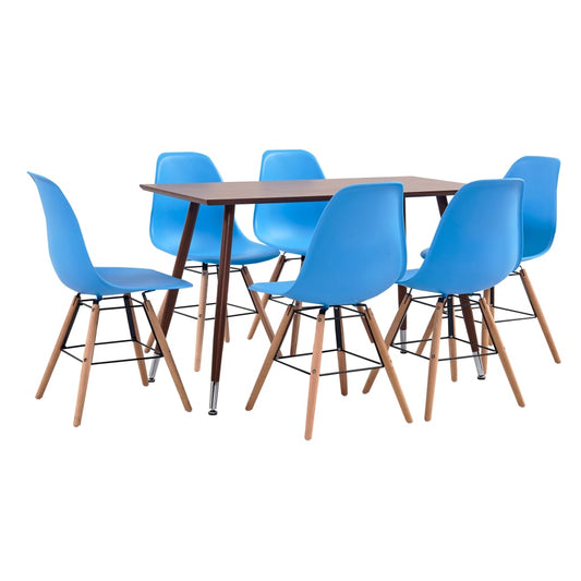 vidaXL 5 Piece Dining Set Plastic Blue