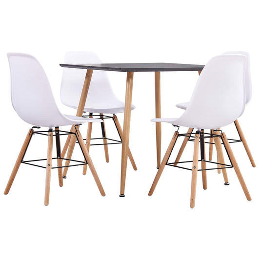 vidaXL 5 Piece Dining Set Plastic White
