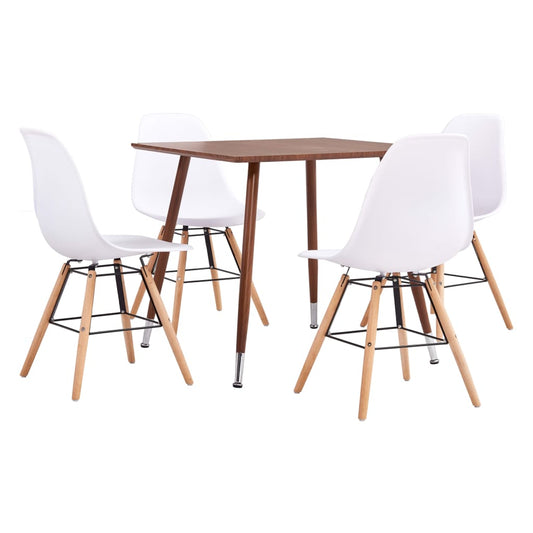 vidaXL 5 Piece Dining Set Plastic White