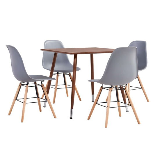 vidaXL 5 Piece Dining Set Plastic Grey