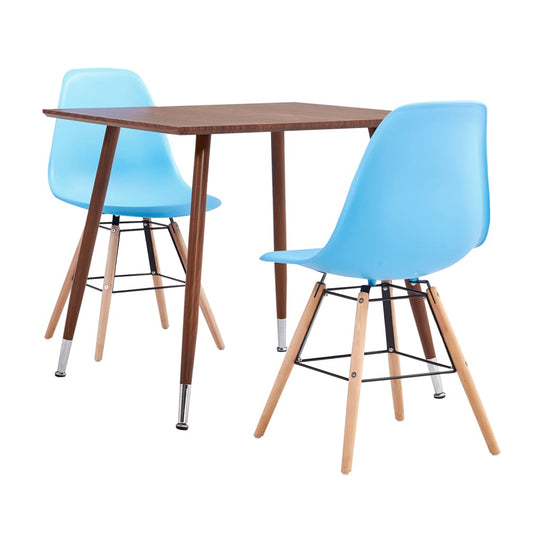 vidaXL 3 Piece Dining Set Plastic Blue