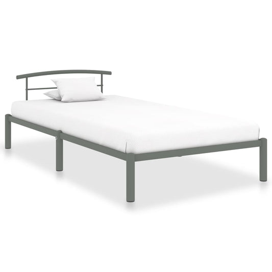 vidaXL Bed Frame Grey Metal 100x200 cm