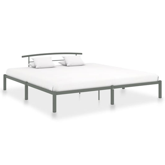 vidaXL Bed Frame Grey Metal 180x200 cm 6FT Super King