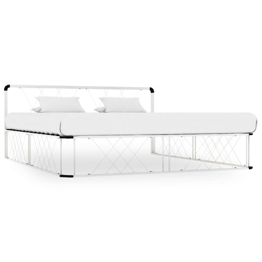 vidaXL Bed Frame White Metal 200x200 cm
