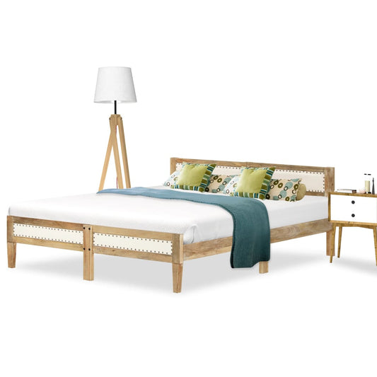 vidaXL Bed Frame Solid Mango Wood 140 cm