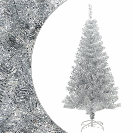 vidaXL Artificial Christmas Tree with Stand Silver 150 cm PET