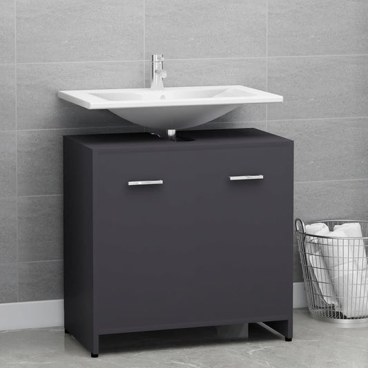 vidaXL Bathroom Cabinet Grey 60x33x61 cm Engineered Wood
