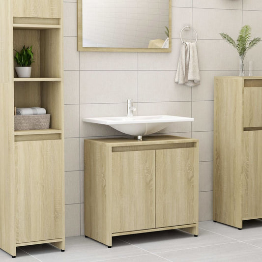 vidaXL Bathroom Cabinet Sonoma Oak 60x33x61 cm Engineered Wood