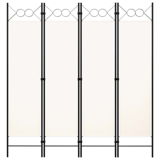 vidaXL 4-Panel Room Divider Cream White 160x180 cm
