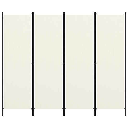 vidaXL 4-Panel Room Divider Cream White 200x180 cm