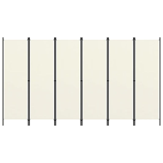 vidaXL 6-Panel Room Divider Cream White 300x180 cm
