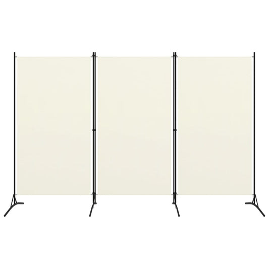 vidaXL 3-Panel Room Divider Cream White 260x180 cm