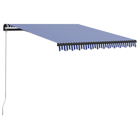 vidaXL Manual Retractable Awning 300x250 cm Blue and White