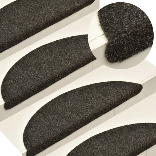 vidaXL Self-adhesive Stair Mats 15pcs Light Brown 65x21x4cm Needle Punch