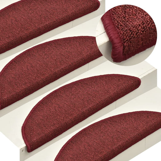 vidaXL Carpet Stair Treads 15 pcs Red 56x17x3 cm