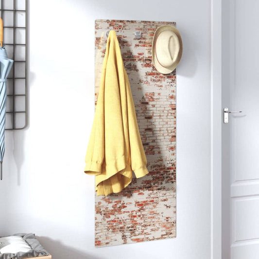 vidaXL Wall Mounted Coat Rack 125x50 cm Tempered Glass Brick Wall