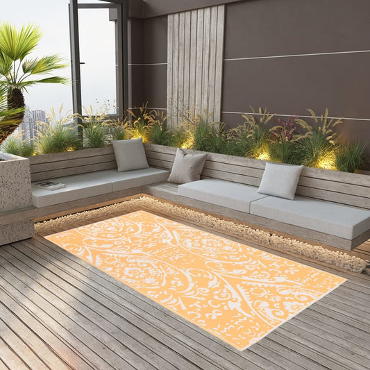 vidaXL Outdoor Carpet Orange and White 120x180 cm PP
