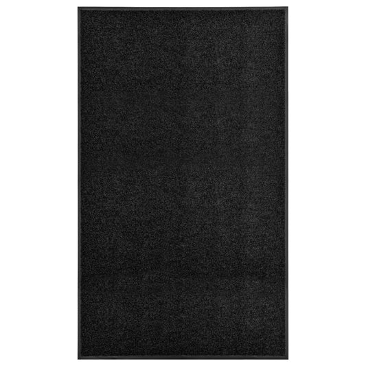 vidaXL Doormat Washable Black 90x150 cm